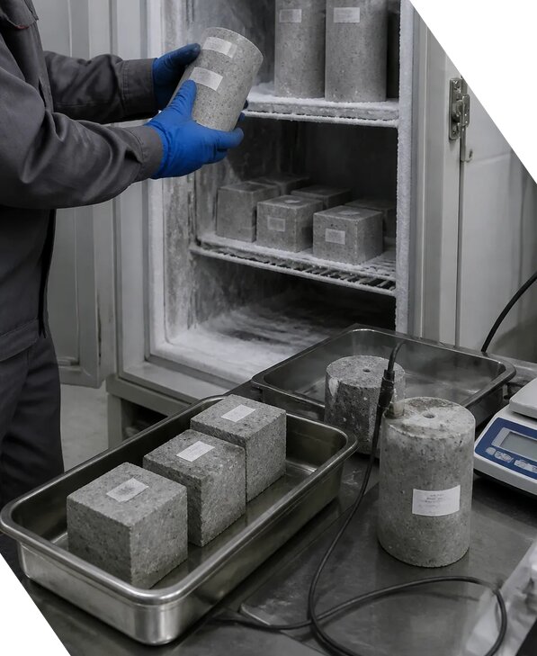 Лабораторное испытание бетона на морозостойкость в Черногорске